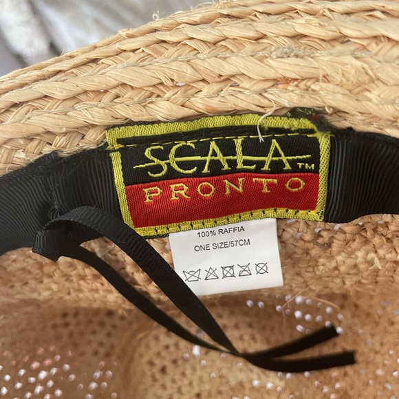 Scala Pronto Crocheted Raffia Fedora Hat One Size Fits Most Adustable Summer - Picture 5 of 5